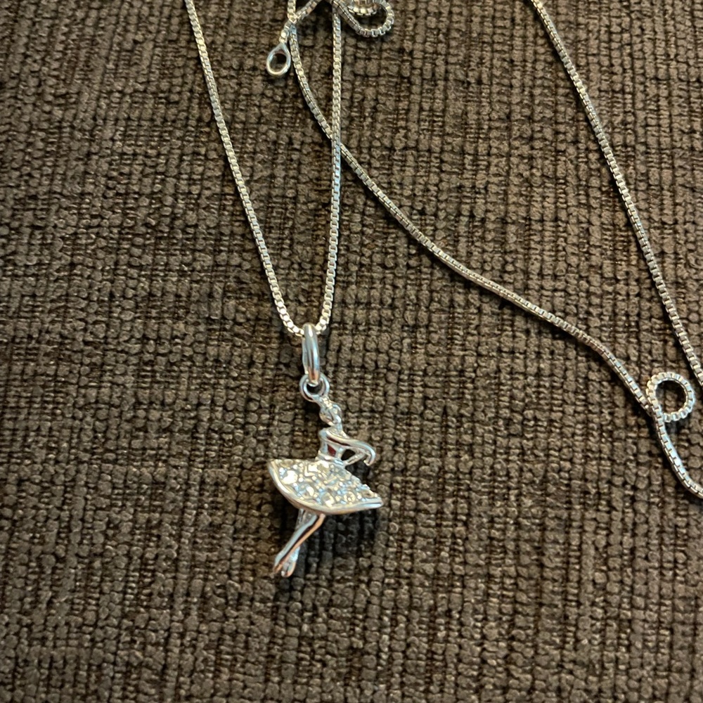 925 sterling silver ballerina necklace